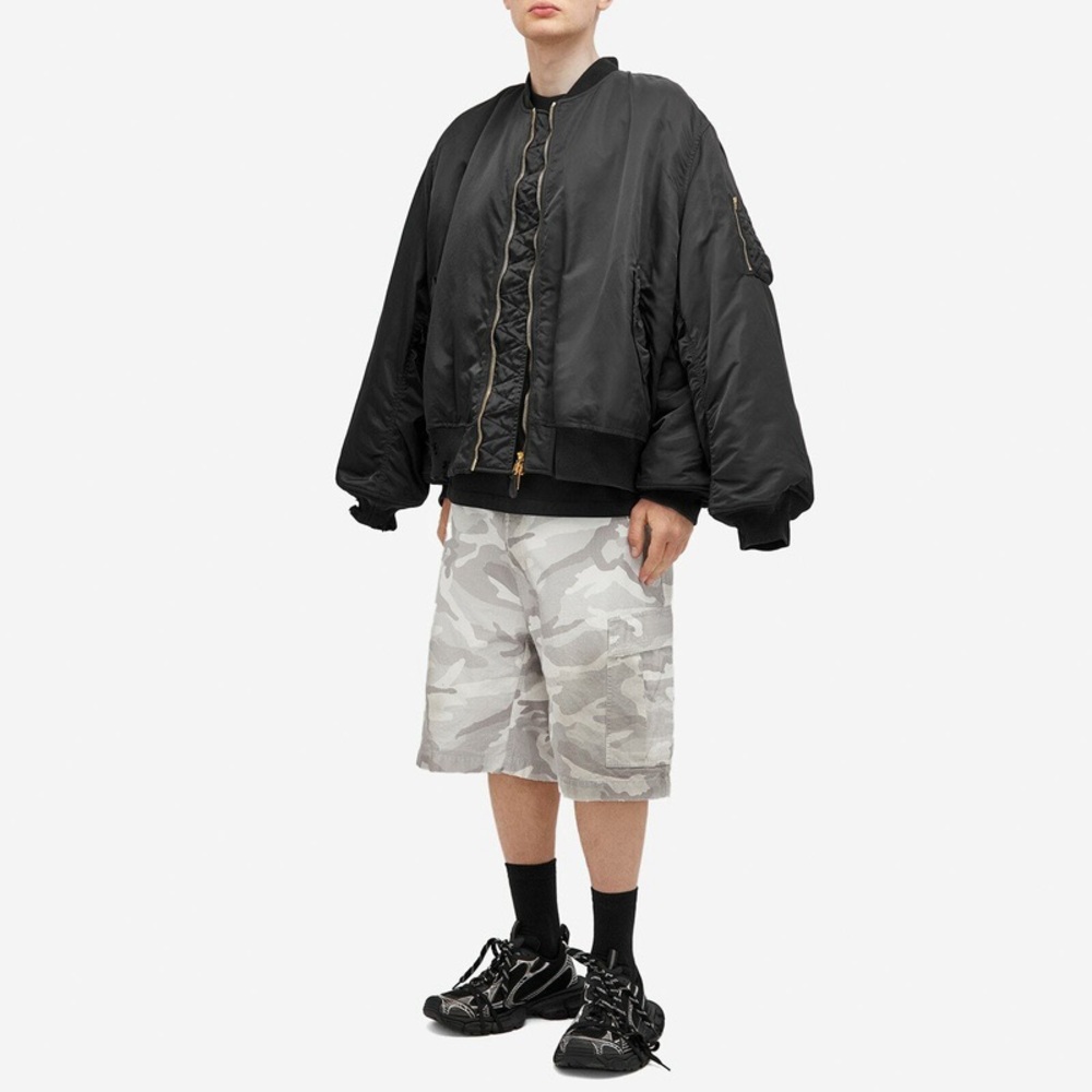 BALENCIAGA Double Sleeve Nylon Bomber Jacket